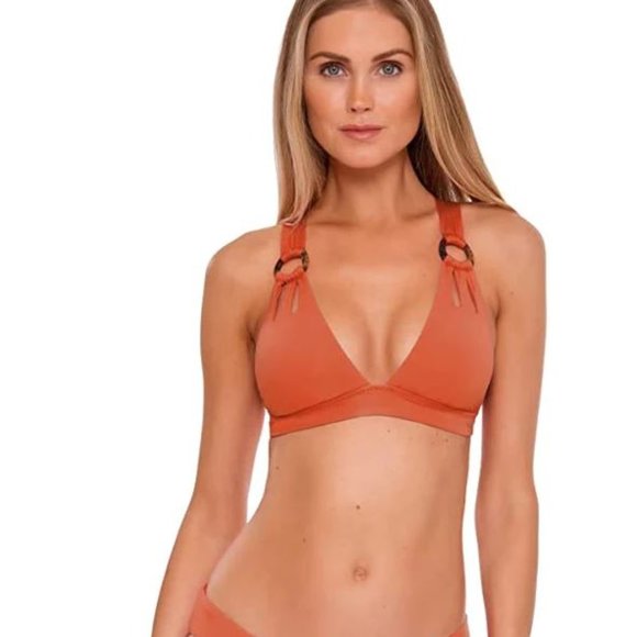NWT Becca By Rebecca Virtue Ginger Color Code Ring Top SIZE LARGE - Picture 1 of 2